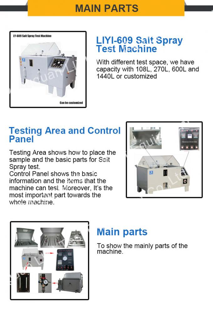 Camera di corrosione ciclica di LIYI ASTM, attrezzatura di prova della nebbia salina di AASS 4