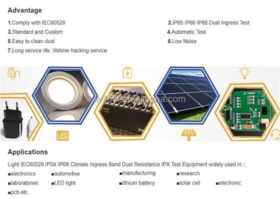 LIYI Camera di prova simulata di sabbia e polvere Strumento di prova ambientale e di polvere